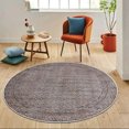 thumbnail image 4 of Casavani Custom Handmade Cotton Round Dining Room Rug, Brown 4x4 feet, 4 of 5