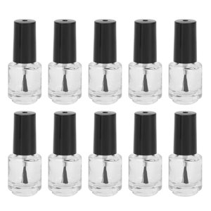 Bouteille polonaise à ongles avec entonnoir,10pcs 5ml Professionnel Vide vide Nail bouteille polonaise Nail verre polonais bouteille de performance dépendante