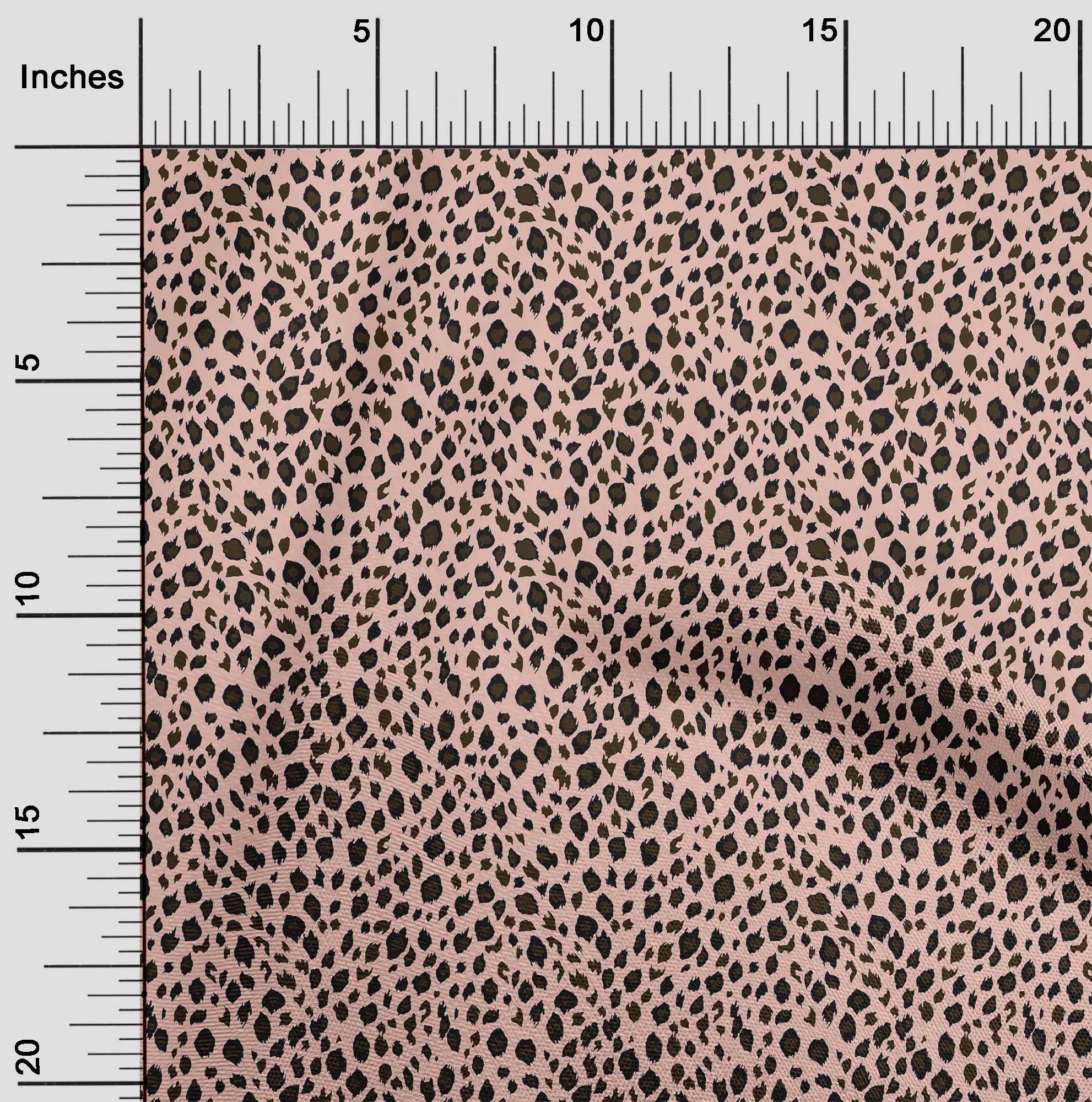 oneOone Cotton Silk Fabric Leopard Animal Skin Print Fabric by Yard 42 Inch Wide