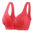 thumbnail image 2 of Timegard 4pc Bras for Women Front Closure Button High Support Ruched Breathable Comfort Everyday Bras, 2 of 5