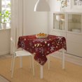 thumbnail image 2 of Nappe de Noël 60x60 Pouces Carrée Forme Cœur d'Amour Doré Flocons de Neige Rouges Nappe en Tissu Ferme Hiver Vacances Décorative pour Pique-Nique Fête Maison Intérieur Extérieur, 2 of 5