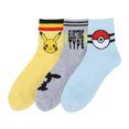 thumbnail image 1 of Pokémon Pikachu Themed 3 Pack Quarter Crew Socks, 1 of 5