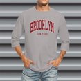 thumbnail image 2 of T-Shirts pour Hommes Manches 3/4 Col Ras du Cou Confortable Coupe Dégradé Gris Haut d'Automne Taille TTTG, 2 of 4