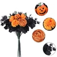 thumbnail image 2 of Outdoors Dried Roses Loose Flowers Flower Bouquet Roses With Pumpkin Black Flowers Bouquet With Black Table Centerpiece Decoration B, 2 of 4