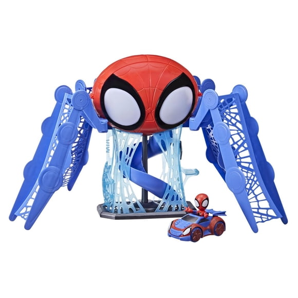 Marvel Spidey and His Amazing Friends Web-Quarters Playset With Lights and Sounds, Includes Spidey Figure and Vehicle