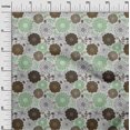 thumbnail image 3 of oneOone Viscose Jersey Light Green Fabric Floral Retro Craft Projects Decor Fabric Printed By The Yard 60 Inch Wide, 3 of 5