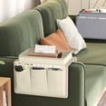thumbnail image 3 of WRKEKC Clearance 5-Pocket Sofa Armrest Organizer - Bedside Storage Caddy for Remote/Tablet/Books/Magazines, 3 of 8