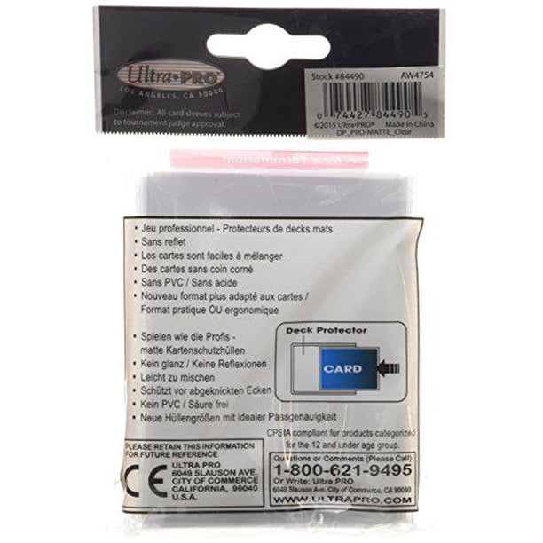 新品未開封　Ultra Pro Deck Protector 50枚入り 50 Ultra Pro CLEAR PRO-MATTE Deck Protectors Sleeves Standard Size