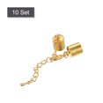 thumbnail image 3 of Unique Bargains 10Sets 10mm Leather Cord End Caps with Lobster Clasps & Extender Chain for DIY, Gold Tone, 3 of 7
