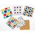 thumbnail image 2 of Inkdotpot Set of 6 Drink Coasters DecorativeNon,SlipCork Base4-inch Square PrintedCoastersEasy Clean- Love, 2 of 8
