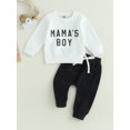 thumbnail image 2 of Honganda Toddler Boys 2Pcs Pants Sets Long Sleeve Letter Print Sweatshirt Tops and Drawstring Pants Sets, 2 of 9