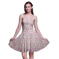 thumbnail image 1 of Bimba Robe de Cocktail Florale pour Femme, Smockée, au-Dessus du Genou, Fluide, d'Été, Robe Soleil - Petit, 1 of 5