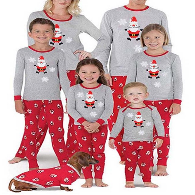Christmas Family Matching Pyjamas Pajamas Set Santa Sleepwear Nightwear