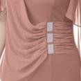 thumbnail image 3 of Hanna Nikole Robe en Chiffon à Manches Courtes pour Femmes Grande Taille avec Volants et Strass, 3 of 7