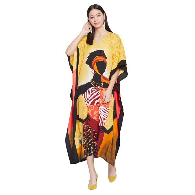 Robe Maxi pour Femmes en Polyester, Caftans, Robe Ample, Grande Taille, Manches Kimono, Long Kaftan, Robes de Soirée, Kaftan Décontracté d'Été