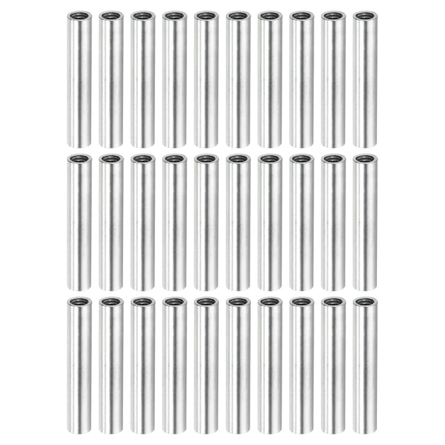 Unique Bargains Écrou d'Accouplement Rond M4x0,7 Mm 30mm Fileté Connecteur Tige Tube de Tige 30 Pack
