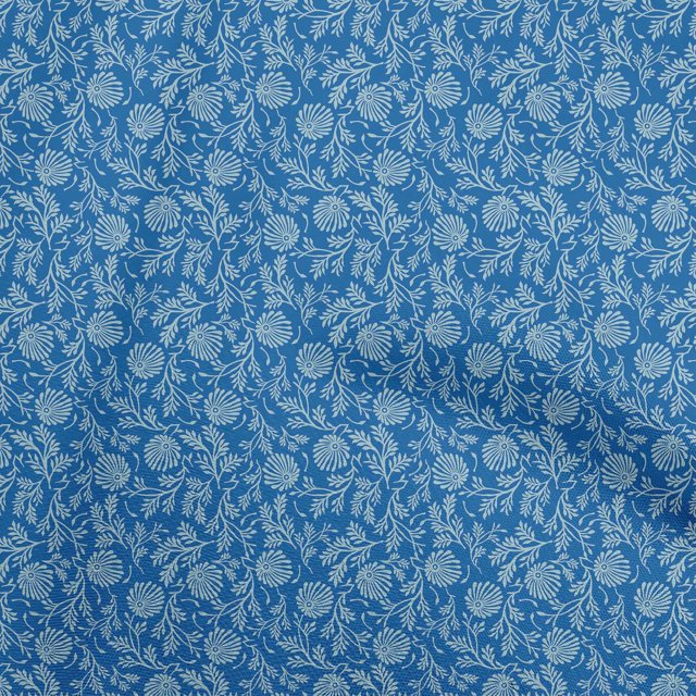 oneOone Silk Tabby Medium Blue Fabric Asian Block Sewing Craft Projects Fabric Prints By Yard 42 Inch Wide