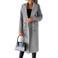 thumbnail image 1 of LUXUR Manteau Femme Double Boutonnage Automne Gris Clair L, 1 of 3