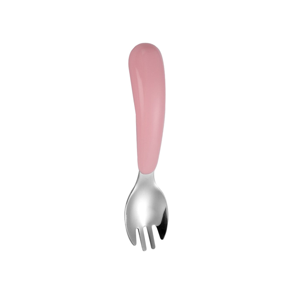 kurtrusly Stainless Steel Kids Tableware Set Spoon Fork Cartoon Car Shape Compartment Design Baby Bowl Cutlery for Kitchen Pink Fork