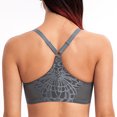thumbnail image 3 of MELENECA Female Racerback Front Closure Unlined Underwire Bra for Women Anthracite 46C, 3 of 5