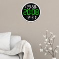 thumbnail image 3 of GROWTH TANK 12 inch Digital Wall Clock Large Display Large Digital Clock Calendar Month Date White Green, 3 of 9