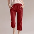 thumbnail image 2 of LLYWEY Toddler Leggings pour Filles, Collants Côtelés pour Bébé Fille, Pantalons pour Enfants Unis Extensibles à Taille Élastique à Enfiler Longueur Cheville Pantalons Rouges 5T, 2 of 5