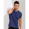 thumbnail image 3 of Raenseen Men's Rash Guard Swim Shirts Short Sleeve UPF 50+ Swimming Top Gym Workout Muscle Tee Tops Dark Blue 2XL, 3 of 6
