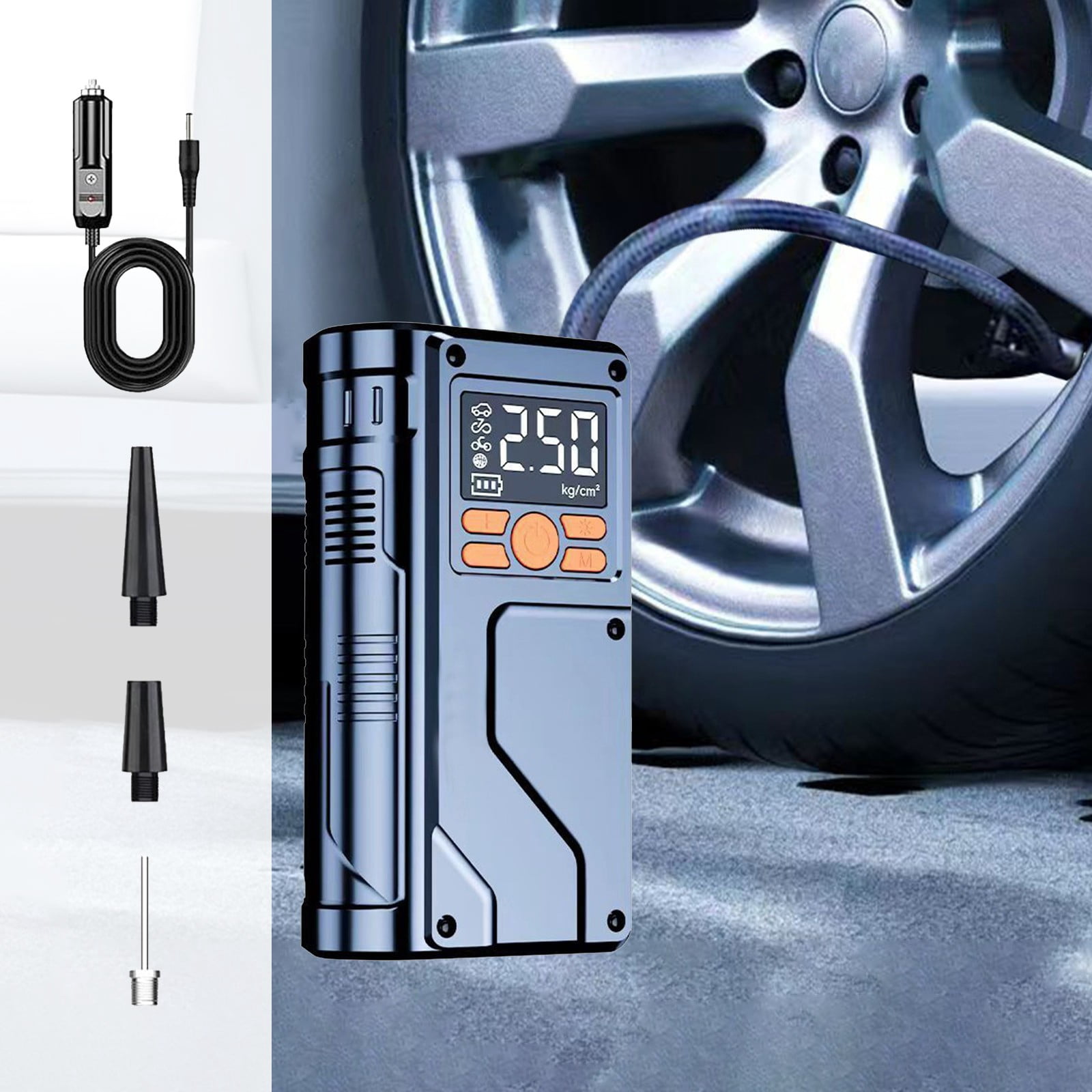 Vadktai Tire Inflator Portable Air Compressor, Rechargeable Air Pump, Fast Portable Air Inflator for Cars, Motorcycles, Bicycles, Balls