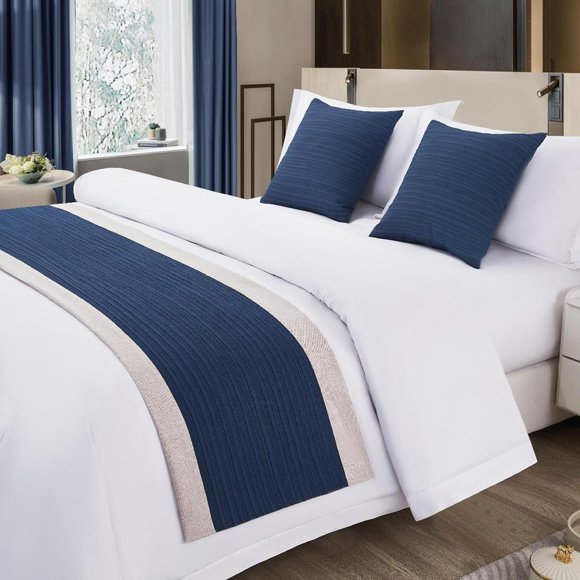 SXLXYOF Wedding Room Bed Tail Towel Hotel Bed Runner Scarves King Size No Fading Microfiber Bedding Scarf Soft Elegant Bedspread Coverlets Slipcover,C-1*Pillowcase