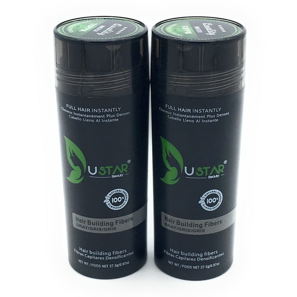 2 Pack - Ustar Hair Building Fibers Gray .97oz