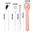 thumbnail image 3 of Dvkptbk Portable Cutlery Boxs with Cutlery Cute Stainless Steel Cutlery Chopsticks Spoon Fork Set Student Portable Cutlery Case Stainless Steel Cutlery Set Kitchen & Dining, 3 of 6