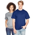 thumbnail image 2 of Hanes Beefy-T Men`s Pocket T-Shirt, L, Deep Royal, 2 of 3