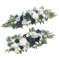 thumbnail image 2 of 2 Pieces Wedding Arch Flowers Hanging Wreath Flowers Backdrop Garland Artificial Blue, 2 of 6