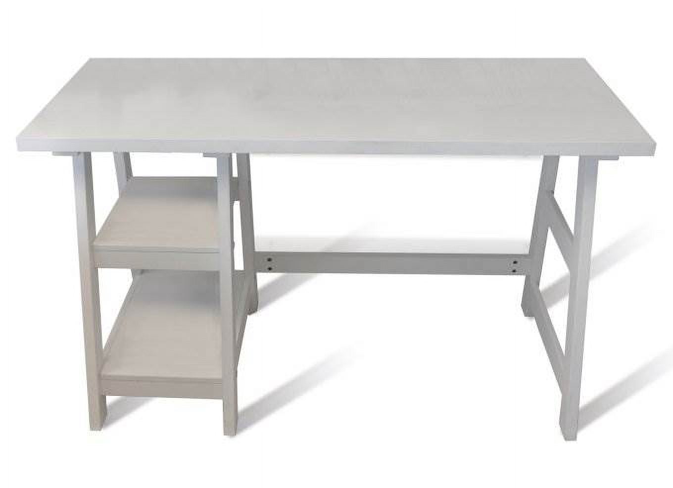 Trestle Bureau d'Ordinateur Moderne Blanc par Convenience Concepts / 090107W