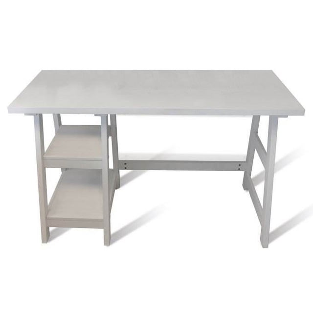 Trestle Modern White Computer Desk Table by Convenience Concepts | 090107W
