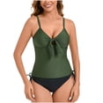 thumbnail image 2 of UPPADA Women's Ruched Tankini Swimsuits V Neck Wrap Tie Back Two Pieces Bathing Suit Adjustable Shoulder Strap Tummy Control Swimwear Swim Top with Bottom Savings Green,S, 2 of 6