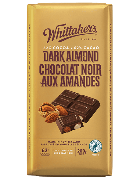 Whittaker's Dark Almond Block, 200 Gram