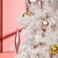 thumbnail image 3 of HOMCOM 7FT Pencil Artificial Christmas Tree with Pine Realistic Branches, Auto Open, Pink and White, 3 of 9
