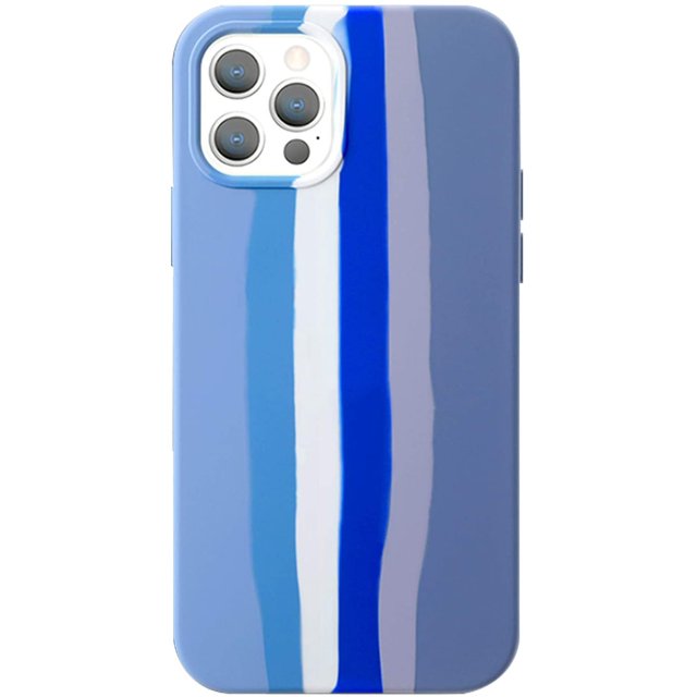 Étui Arc-en-Ciel Mignon Compatible avec iPhone, Étui de Protection Intégrale en Silicone Liquide Coloré Antichoc pour Femmes et Filles (iPhone 11 Pro, Bleu)