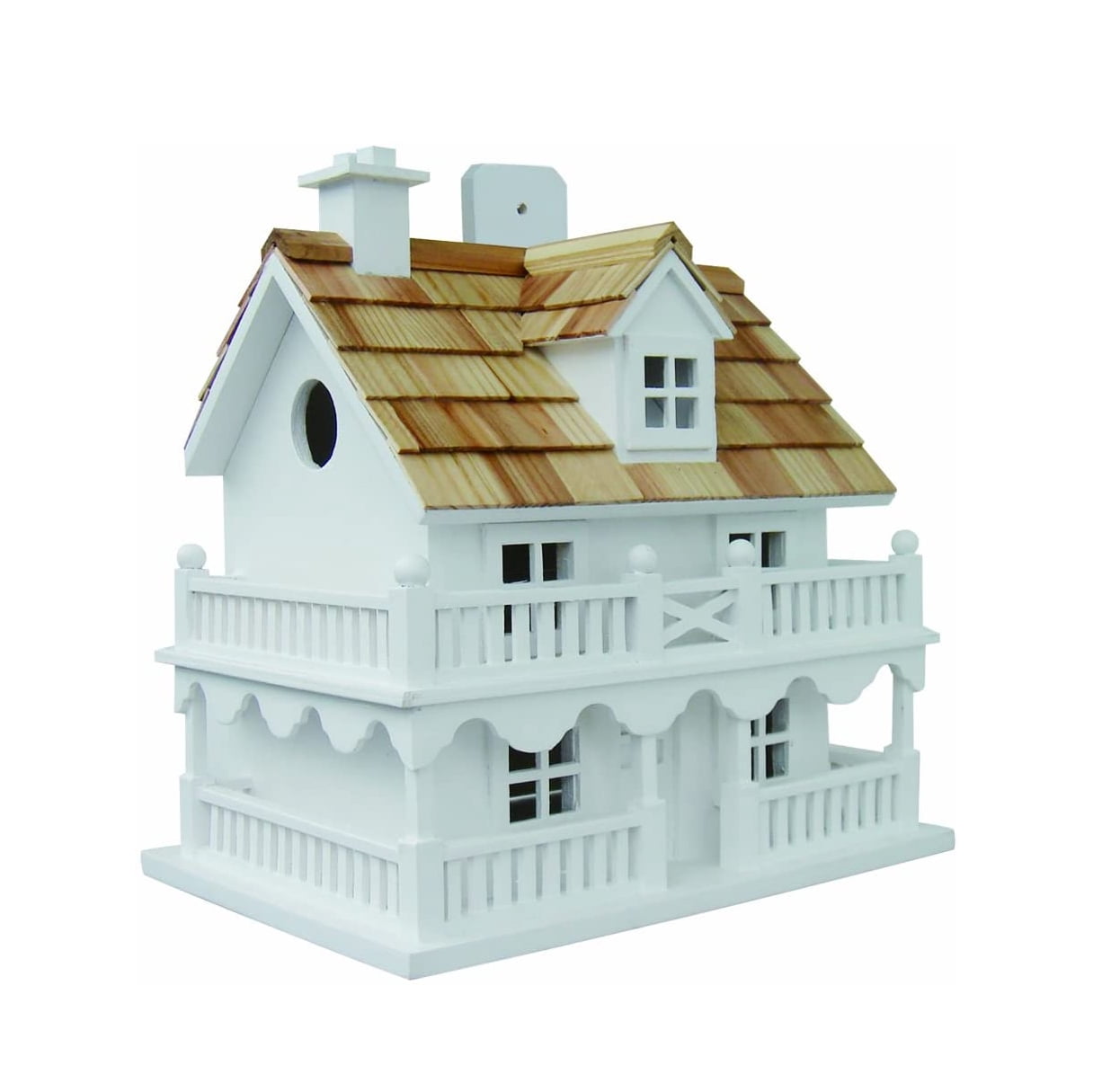 Home Bazaar HB-6102PHWS Nichoir de Chalet Fantaisie d'Extérieur Fait à la Main, Blanc