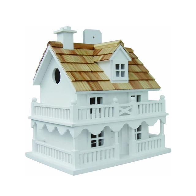Home Bazaar HB-6102PHWS Nichoir de Chalet Fantaisie d'Extérieur Fait à la Main, Blanc