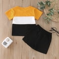 thumbnail image 4 of Sunnyoo Boys Clothing Set Patchwork Color Short Sleeve Pocket T Shirt Shorts Tracksuit Set, 4 of 6
