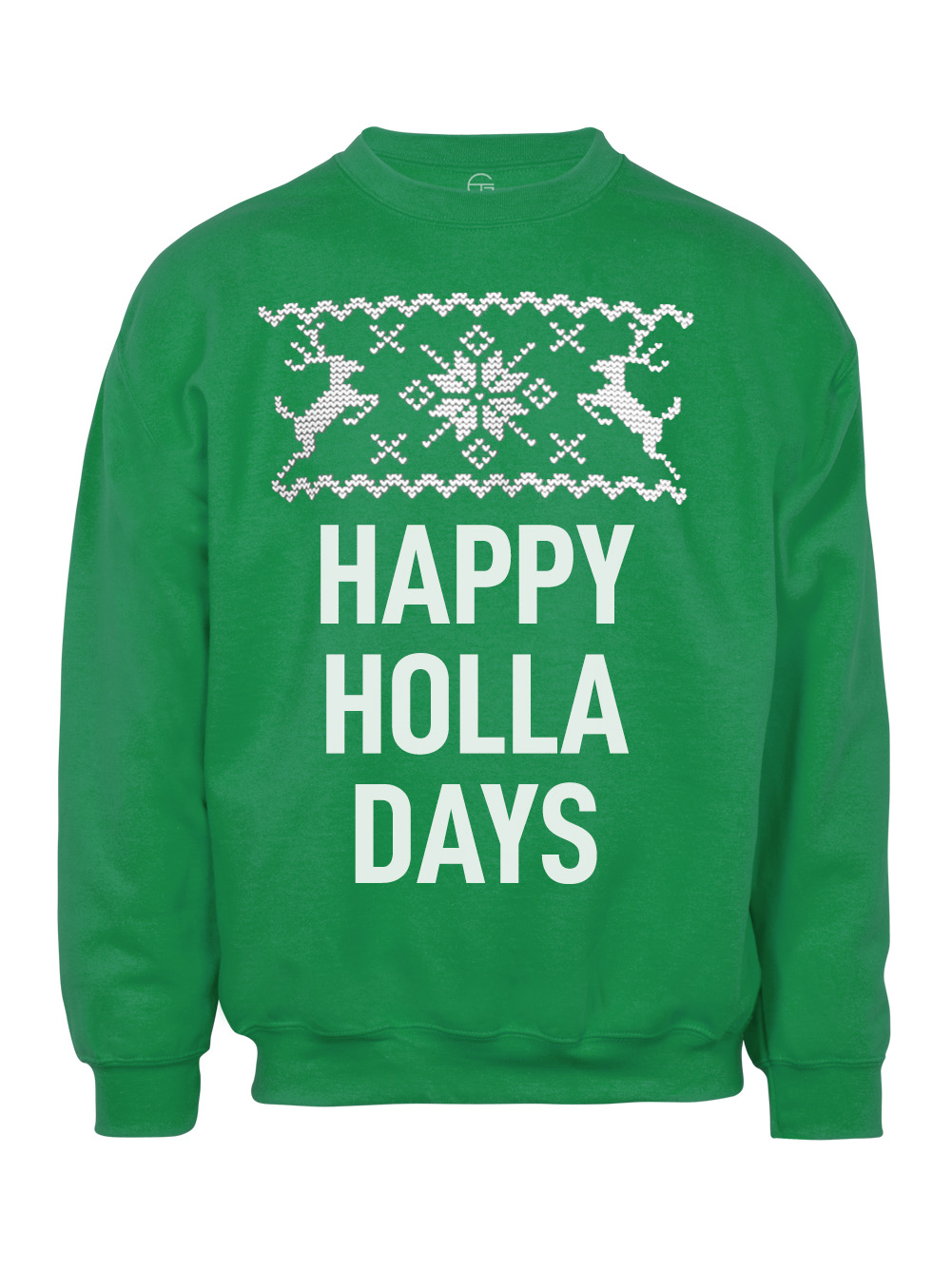 Happy Holla Days Christmas Ugly Sweater - Green - 3X-Large