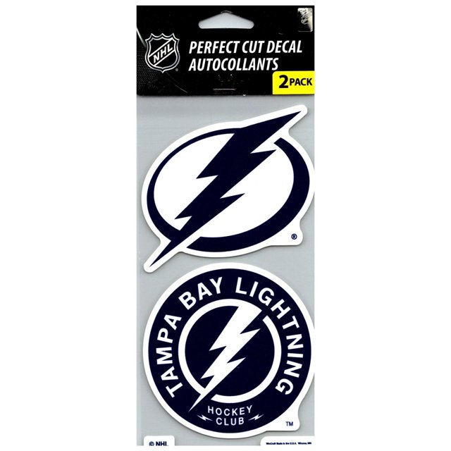 Autocollant Décalque Tampa Bay Lightning Perfect Cut 4"x4" Lot de 2