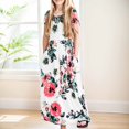 thumbnail image 2 of FhsagQ Robe pour Filles Robe à Manches Courtes à Imprimé Floral Ample Décontractée Longue Maxi avec Poches Robes de Pâques pour Filles Taille 14-16 Robes Formelles pour Filles Taille 14-16 Blanc 5-6 Ans, 2 of 4