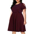 thumbnail image 5 of Ketyyh-chn99 Robes d'Été Grande Taille Robe Maxi Combinaisons Manches à Volants Shorts Robe Mini Rouge,5TG, 5 of 5