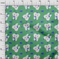 thumbnail image 3 of oneOone Rayon Green Fabric Asian Kawaii Rabbit Fabric For Sewing Printed Craft Fabric By The Yard 56 Inch Wide, 3 of 4