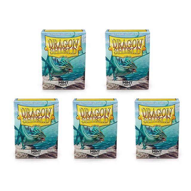 5 Packs Dragon Shield Mat Menthe Taille Standard 100 ct Protège-Cartes Ensemble Valeur!