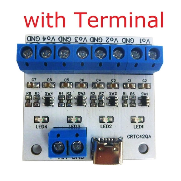 Baohd 4 Channels Type-C 3.7V Battery Charging Module Replacement Reverse Protection Batteries Charger Circuit Board Upgrade with Terminal