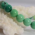 thumbnail image 2 of Natural Green Chrysoprase Gemstone 8mm Round Beads Stretch Bracelet 7" Unisex, 2 of 3